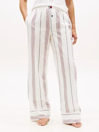 Stribet poplin-bukser Stribet poplin-bukser