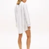 Stribet poplin-nattkjole Stribet poplin-nattkjole