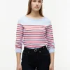 Stribet sweater med bådudskæring Stribet sweater med bådudskæring