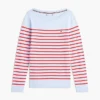 Stribet sweater med bådudskæring Stribet sweater med bådudskæring