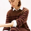 Stribet uld-kashmir-sweaterkjole Stribet uld-kashmir-sweaterkjole