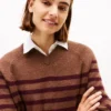Stribet uld-kashmir-sweaterkjole Stribet uld-kashmir-sweaterkjole