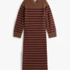 Stribet uld-kashmir-sweaterkjole Stribet uld-kashmir-sweaterkjole
