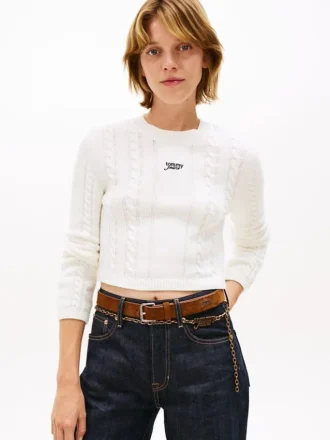 Tommy Jeans Script Cable Knit Sweater Tommy Jeans Script Cable Knit Sweater