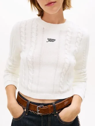 Tommy Jeans Script Cable Knit Sweater Tommy Jeans Script Cable Knit Sweater