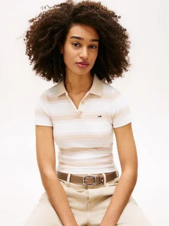 Tommy Jeans Slim Fit Rib-Knit Polo Tommy Jeans Slim Fit Rib-Knit Polo