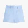 Twill-shorts med lommer og guldknapper