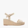 Vævet espadrille-sandal med kilehæl