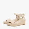 Vævet espadrille-sandal med kilehæl