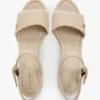 Vævet espadrille-sandal med kilehæl