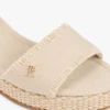 Vævet espadrille-sandal med kilehæl