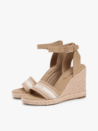 Webbing Logo Denim Wedge Espadrille